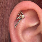 Tarantula Web – 14K Gold Gemstone Threadless End