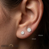 Textured Disk – Laser-Finished Minimalist – 14K Gold Threadless End
