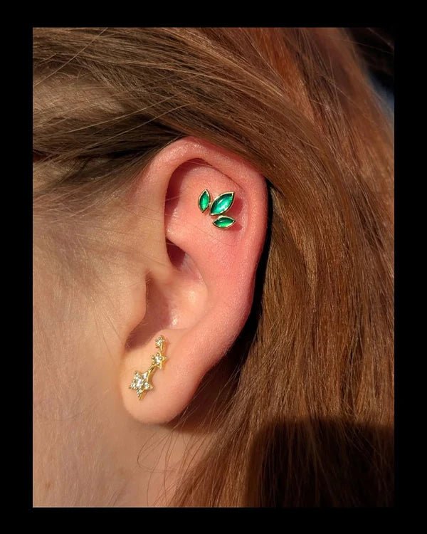 Venis II – 14K Gold & Chrysoprase Threadless End