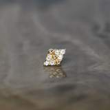 Lustre – CZ Fan – 14K Gold Threadless End