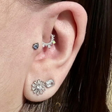 Gigi – Opal & Swarovski Beaded – 14K Gold Clicker Ring