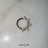 Gigi – Opal & Swarovski Beaded – 14K Gold Clicker Ring