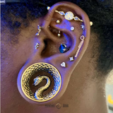 Rainbow Moonstone Heart – 14K Gold Threadless End