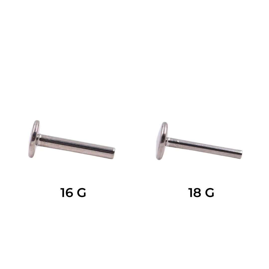 Threadless Posts – Titanium Flat Back by Cascade Body Jewelry