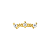 Three Gem Bar - 18K Gold Threadless/Threaded End - piercing - zone.com