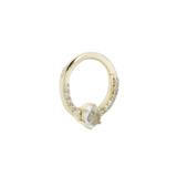 TINSLEY - CZ + WHITE SAPPHIRE - SOLID 14KT GOLD CLICKER piercing-zone.com