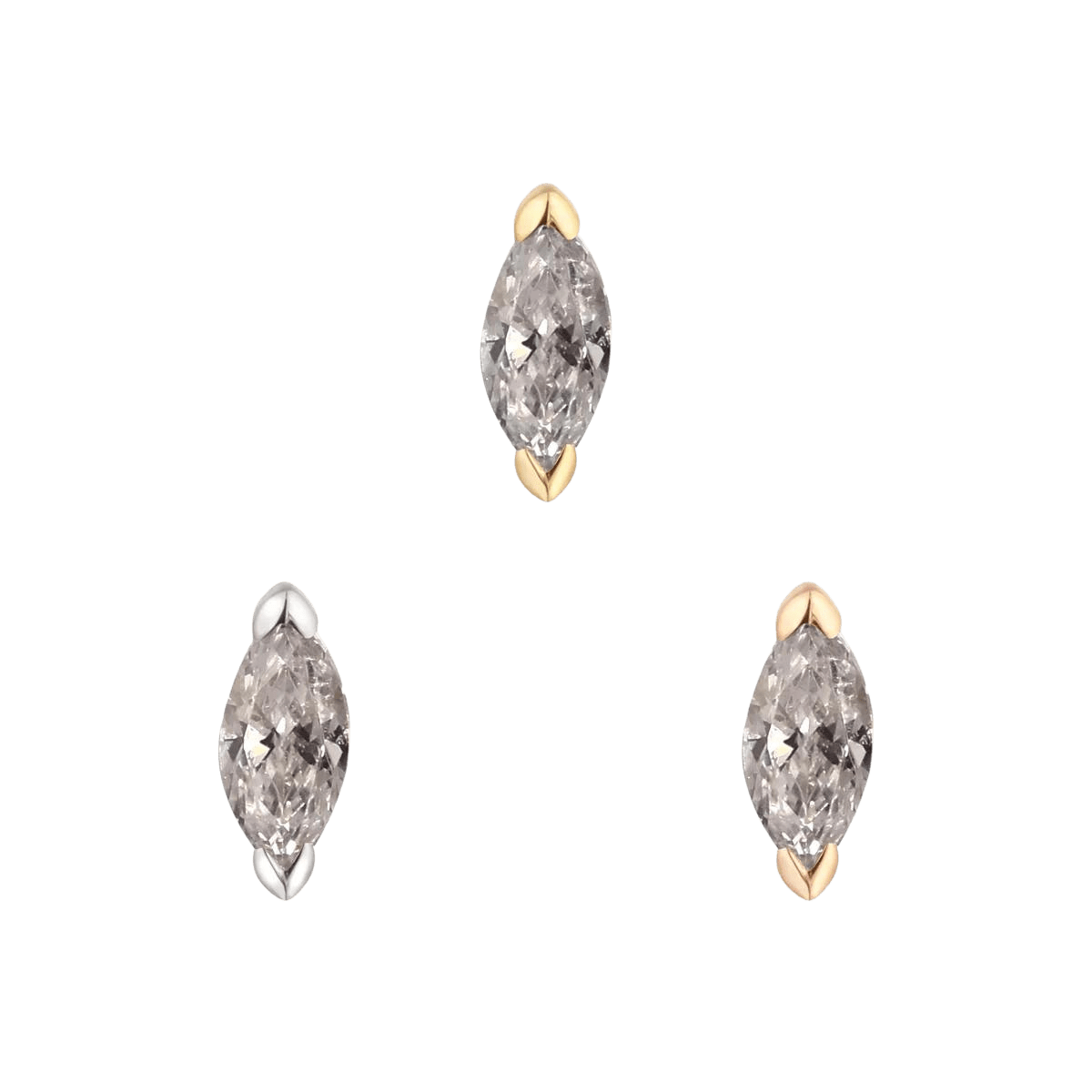 ZURI - GREY DIAMOND - THREADLESS END piercing-zone.com