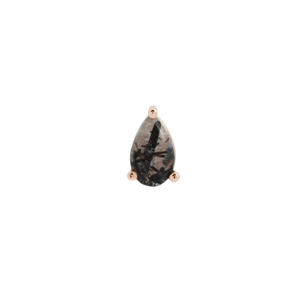 TOURMALATED QUARTZ PEAR - THREADLESS END piercing-zone.com