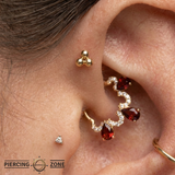 Tri Ball III - 18K Gold Threadless/Threaded End