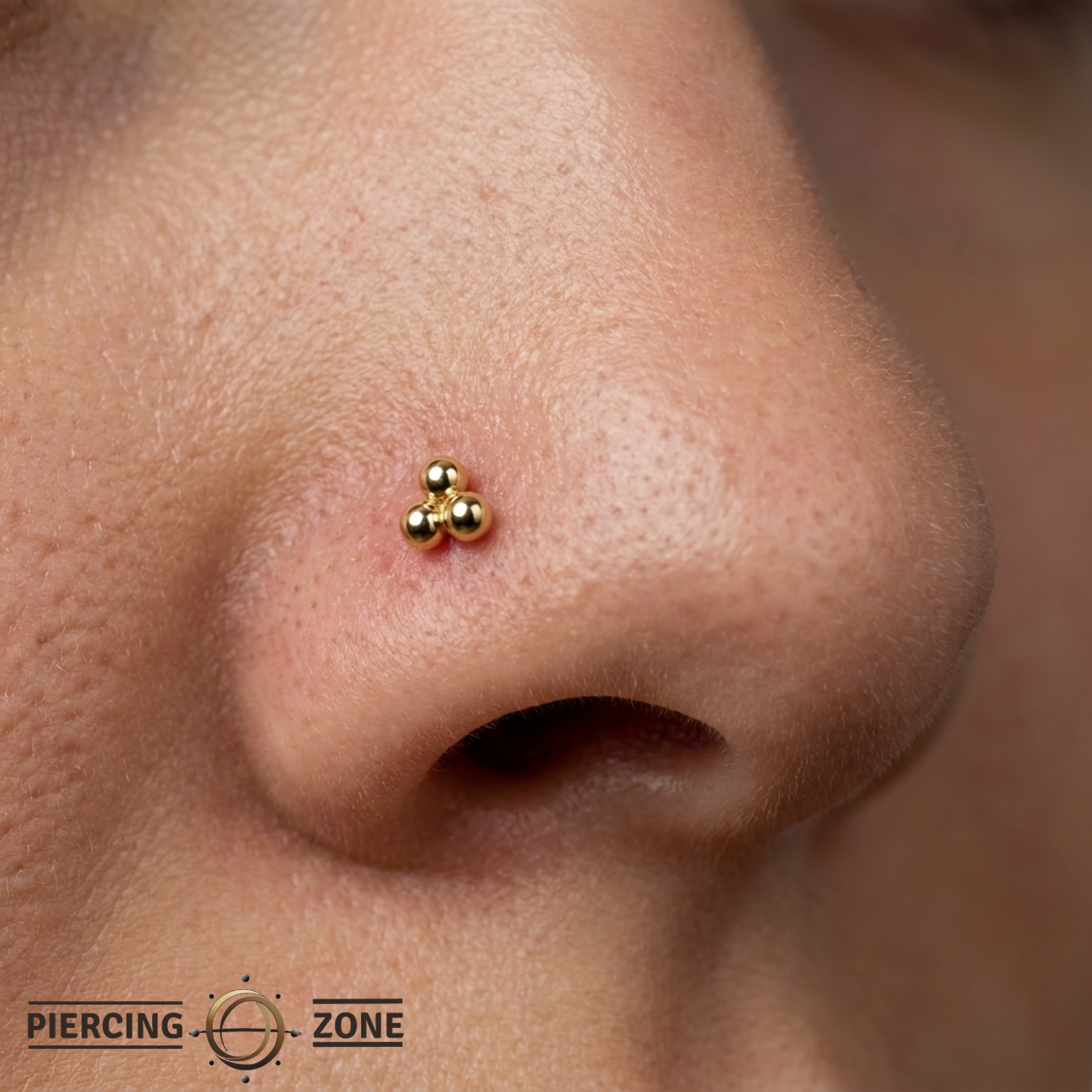 Tri Ball III - 18K Gold Threadless/Threaded End