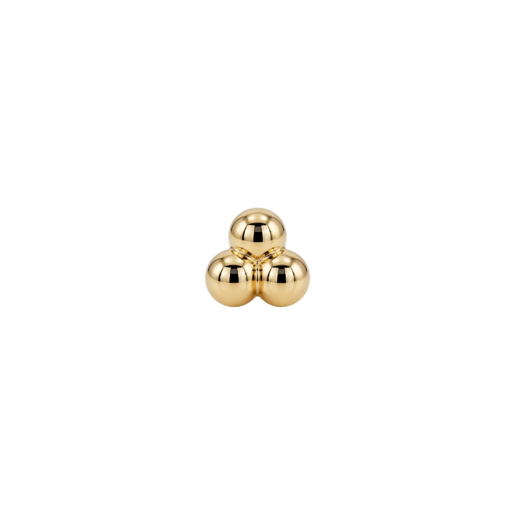 Tri Ball III - 18K Gold Threadless/Threaded End - piercing - zone.com