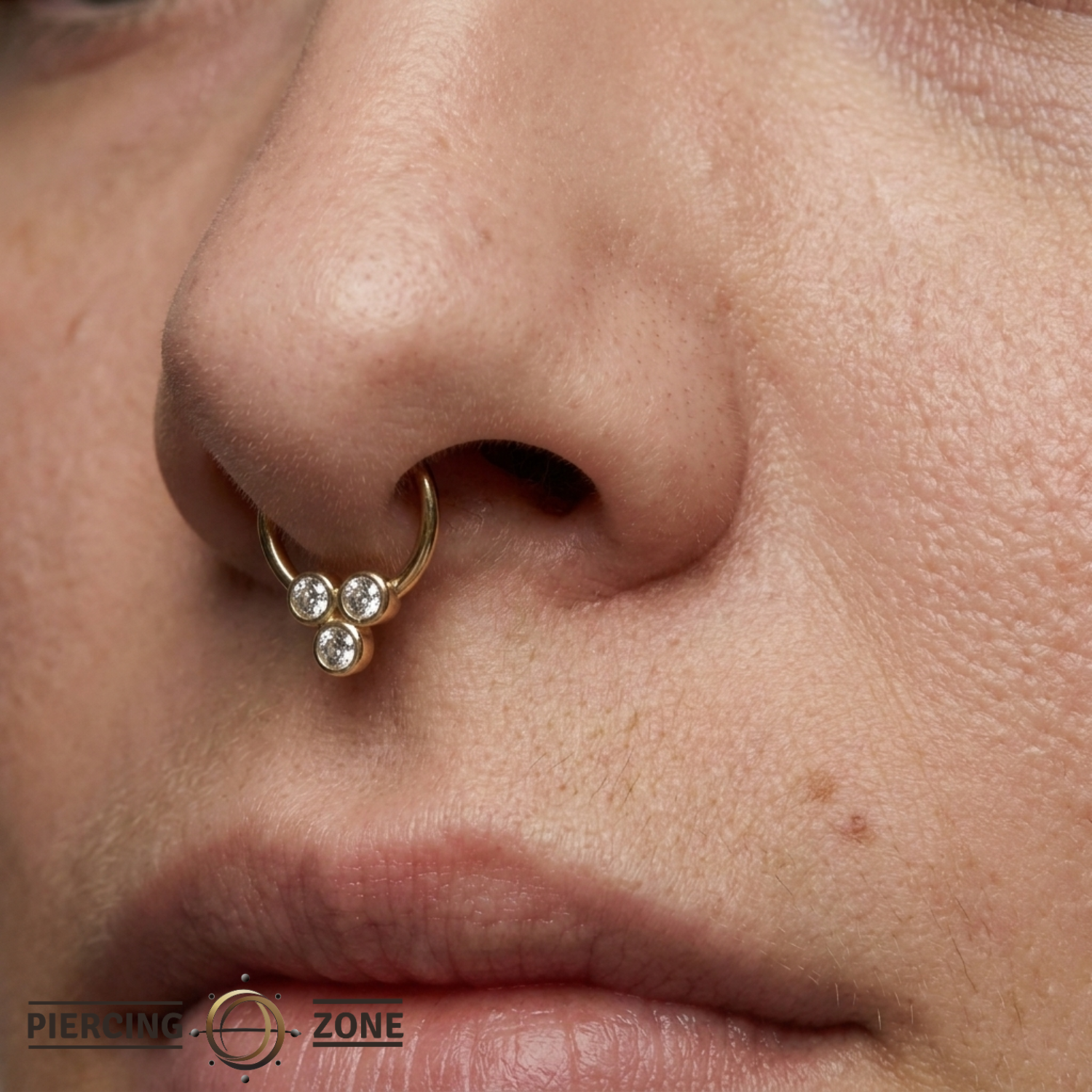 Tri Bezel - 14K Gold 3 Stone Fixed Bead Ring