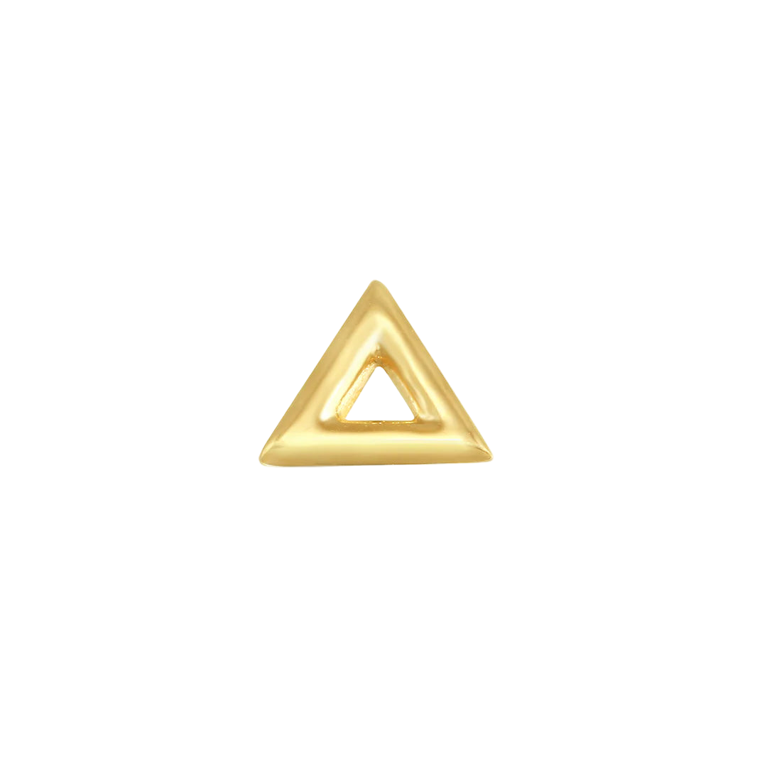 Minimalist Triangle Design in Yellow Gold – Close-Up
