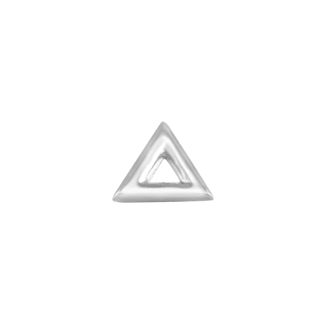 Triangle Trim 14K Gold Threadless End Styled in Lobe Piercing