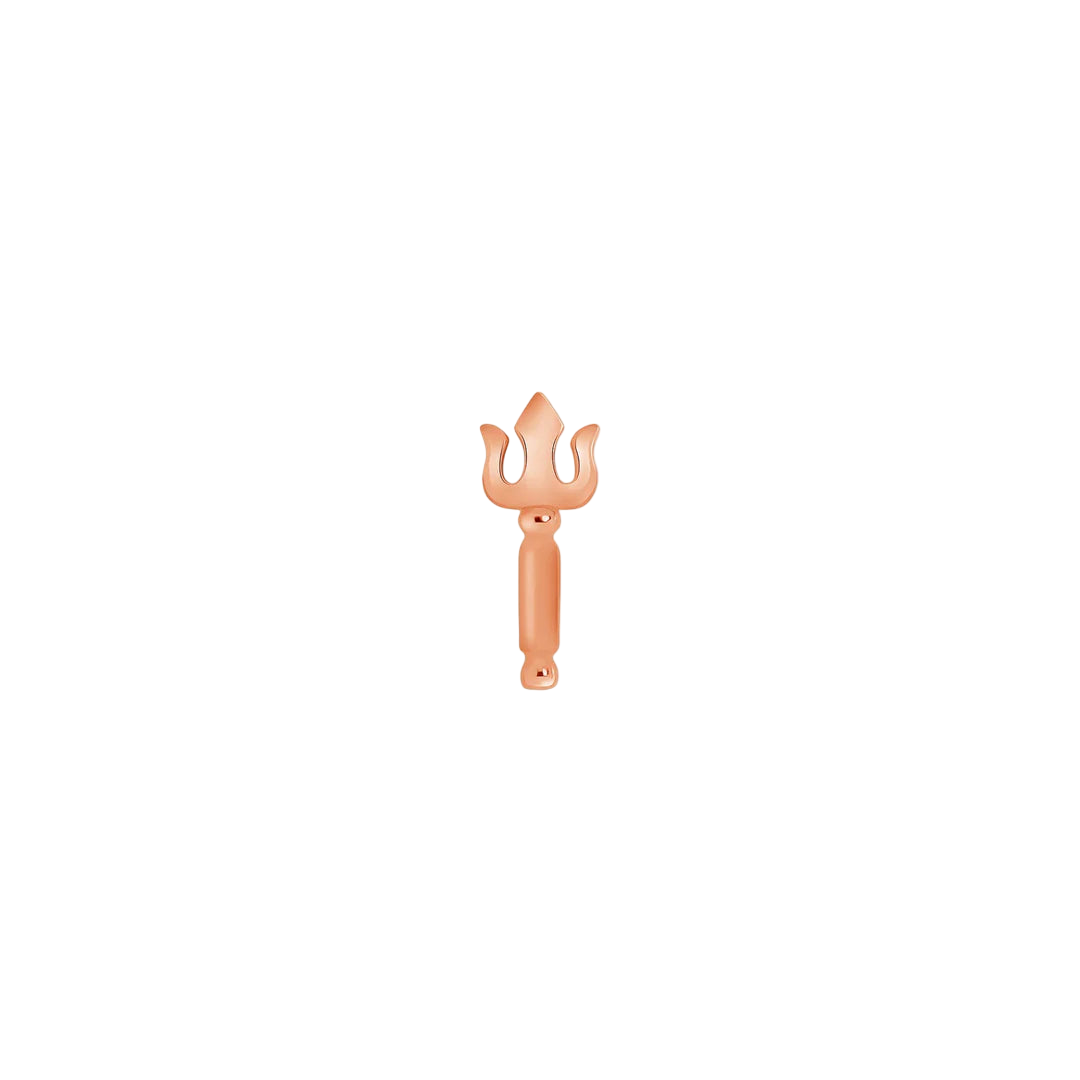 Trident End in 14K Rose Gold – Studio Lighting Detail
