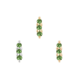 MISHKA PRONG 3 - TSAVORITE - THREADLESS END piercing-zone.com