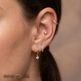 Tulip – 14K/18K Gold Round Gem Threadless End
