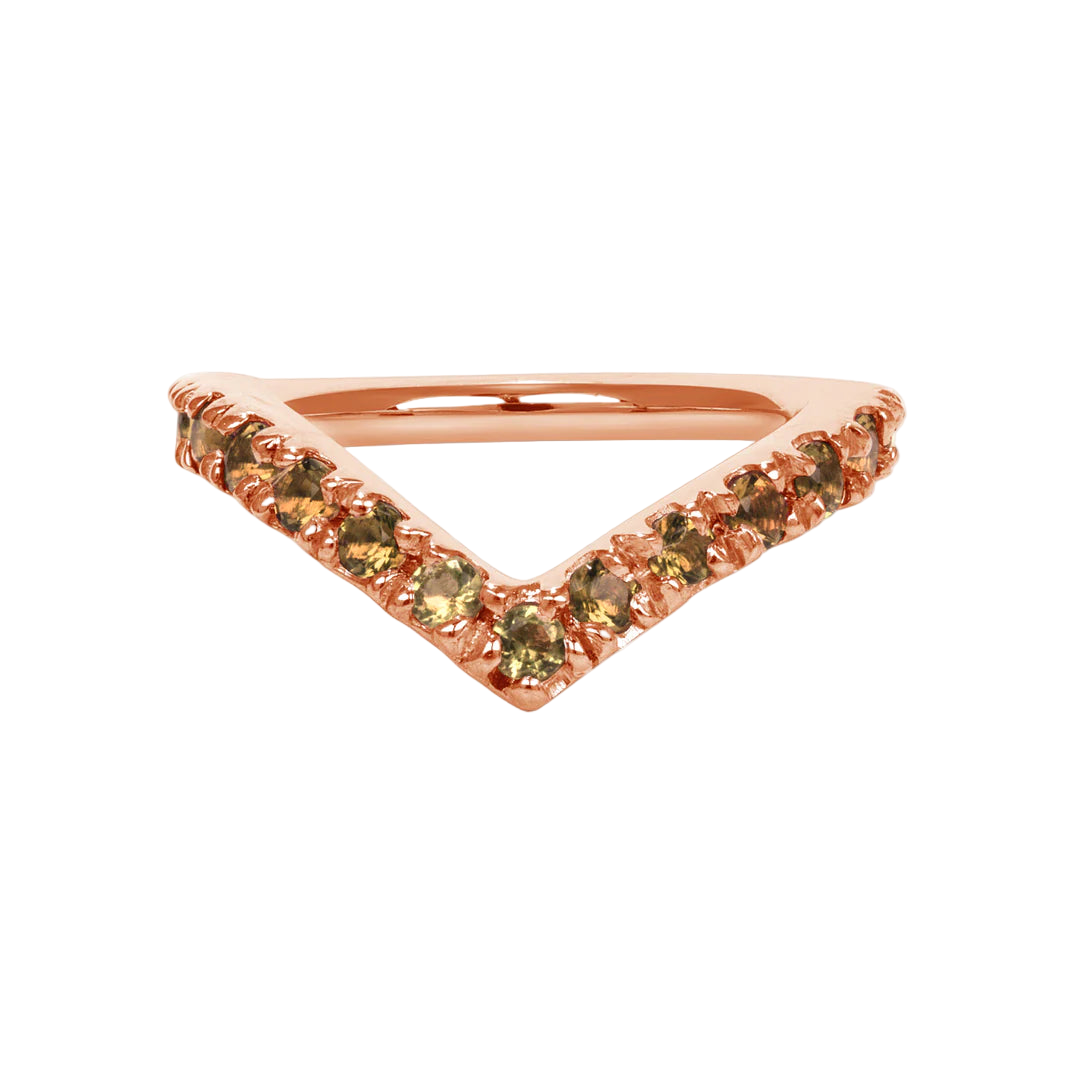 Vivian Seamless Ring – 14K Gold Cup & Divot Design