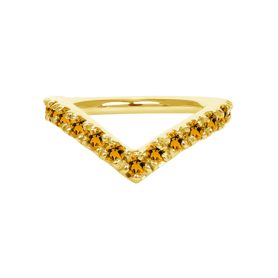 Vivian Seamless Ring – 14K Gold Cup & Divot Design