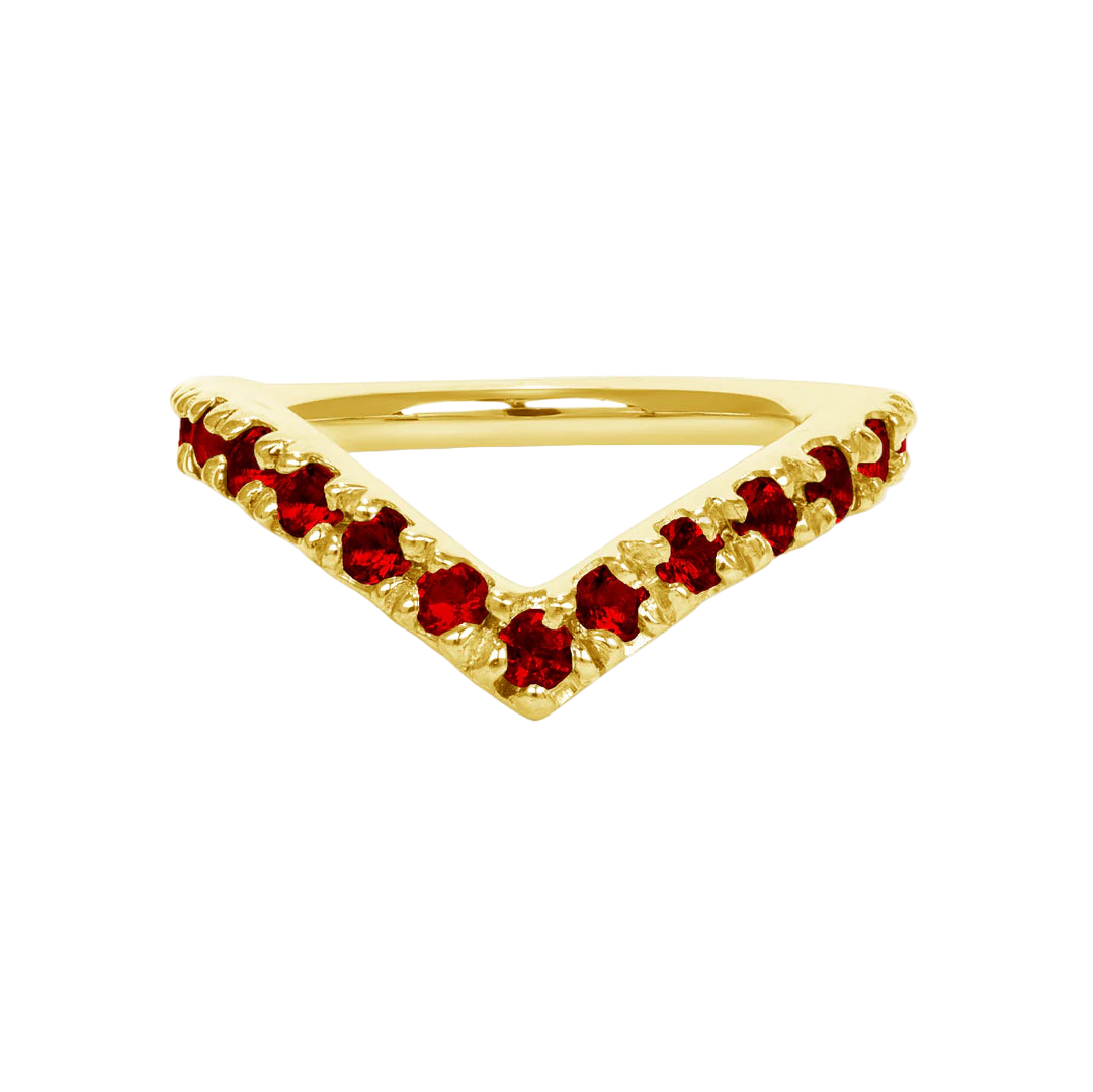 Vivian Seamless Ring – 14K Gold Cup & Divot Design