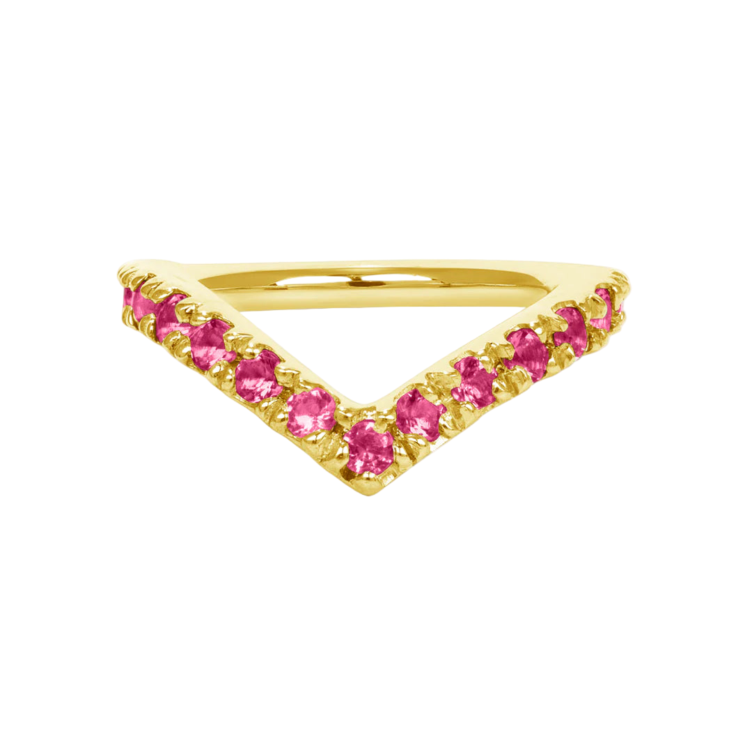 Vivian Seamless Ring – 14K Gold Cup & Divot Design