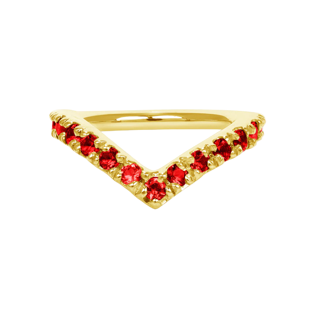 Vivian Seamless Ring – 14K Gold Cup & Divot Design