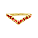 Vivian Seamless Ring – 14K Gold Cup & Divot Design