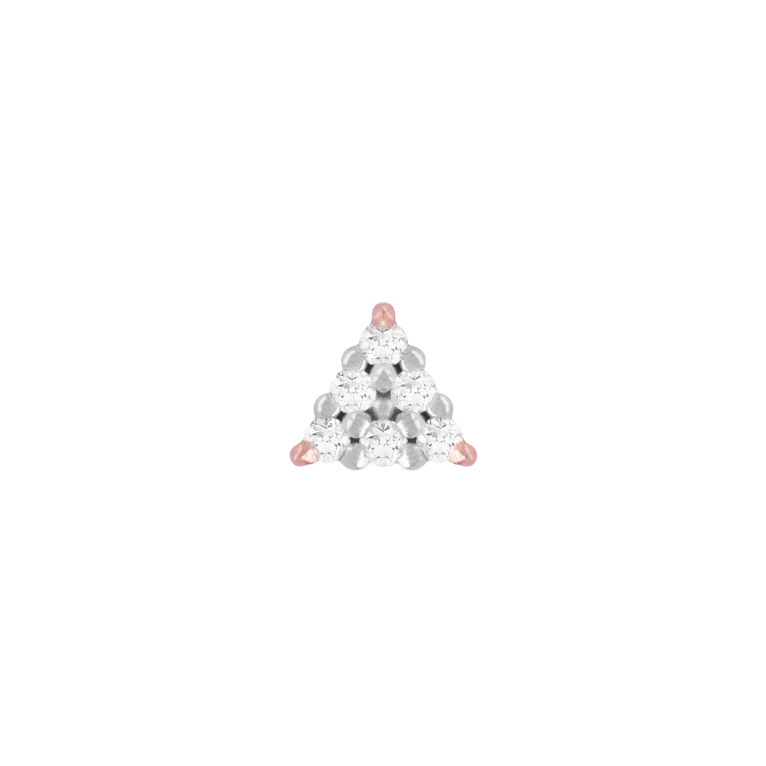 Side profile of Vain triangle end in rose gold – sleek and modern design

