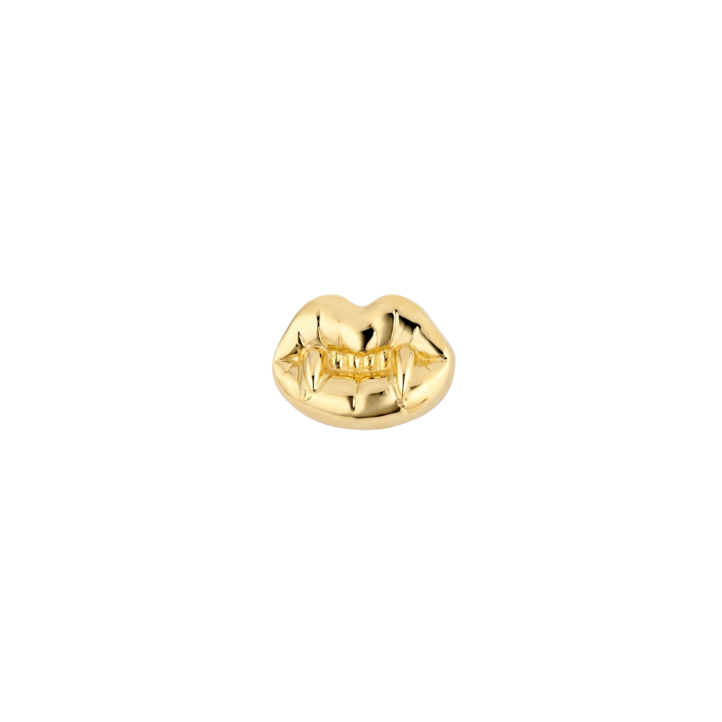 Vampire Kiss - 18K Gold Threadless/Threaded End- piercing - zone.com