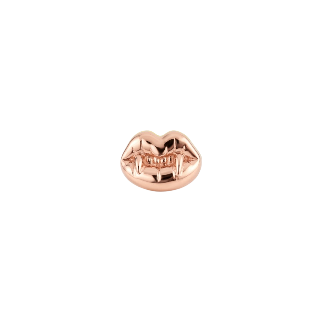 Vampire Kiss - 18K Gold Threadless/Threaded End- piercing - zone.com