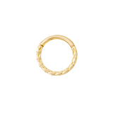 Verona Clicker ring in solid 14K yellow gold with braided design

