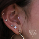 Vertical Cascade Design of Pink Sapphire Piercing Jewelry

