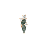 VISIONARY - MOSS AGATE + WHITE TOPAZ - THREADLESS END piercing-zone.com