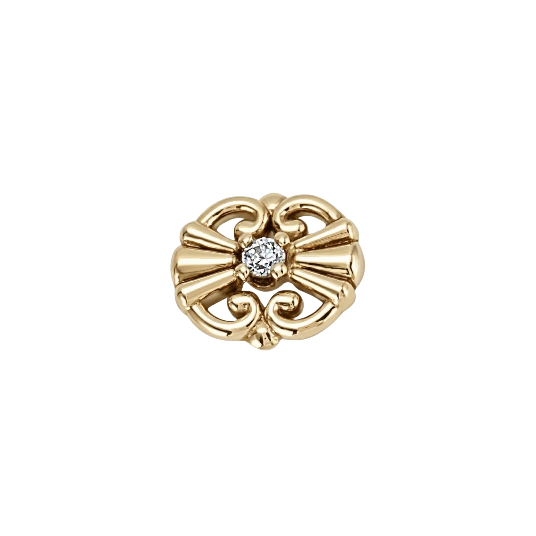 Whiskers Stone – 14K Gold Threadless/Threaded End