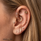 Whiskers Stone – 14K Gold Threadless/Threaded End