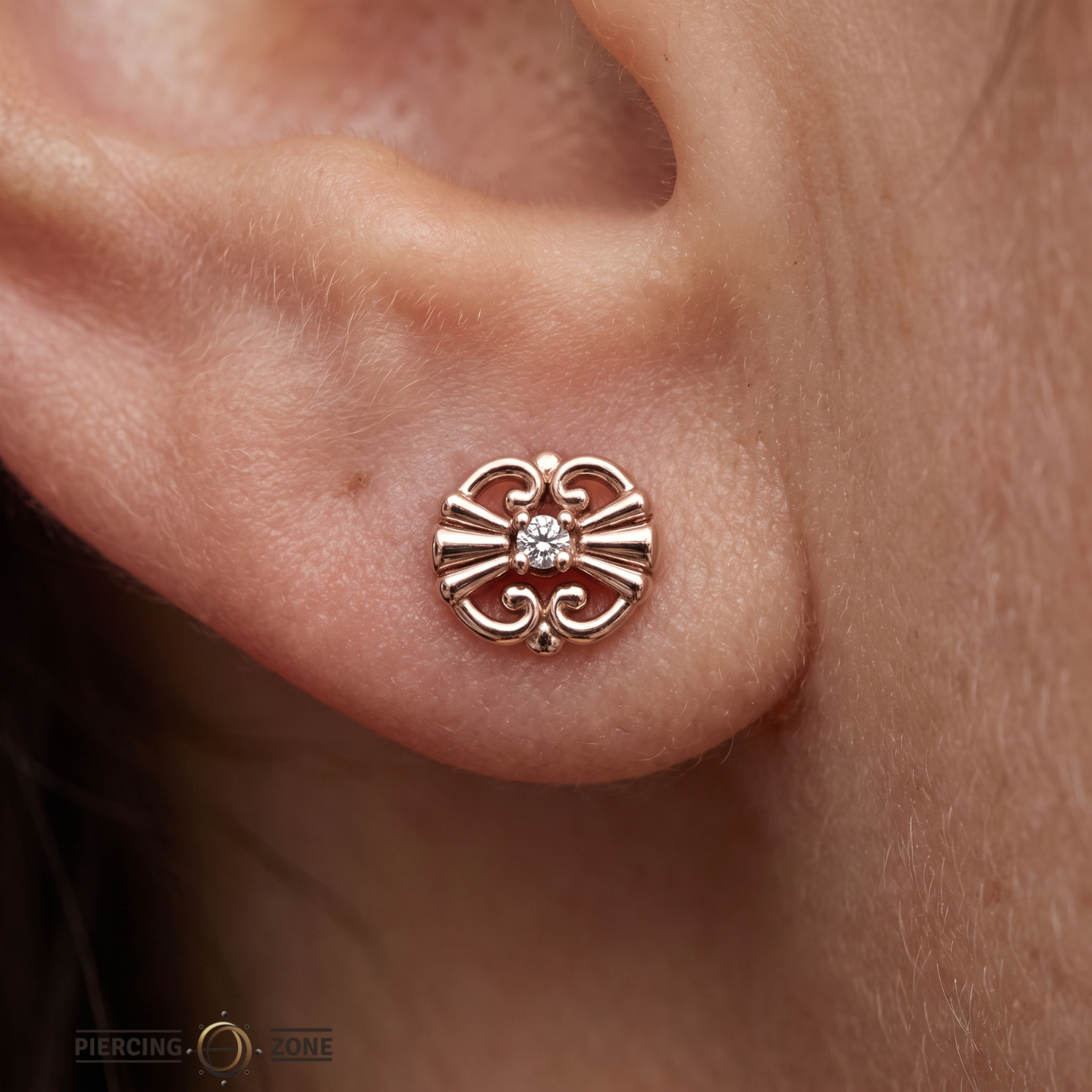 Whiskers Stone – 14K Gold Threadless/Threaded End