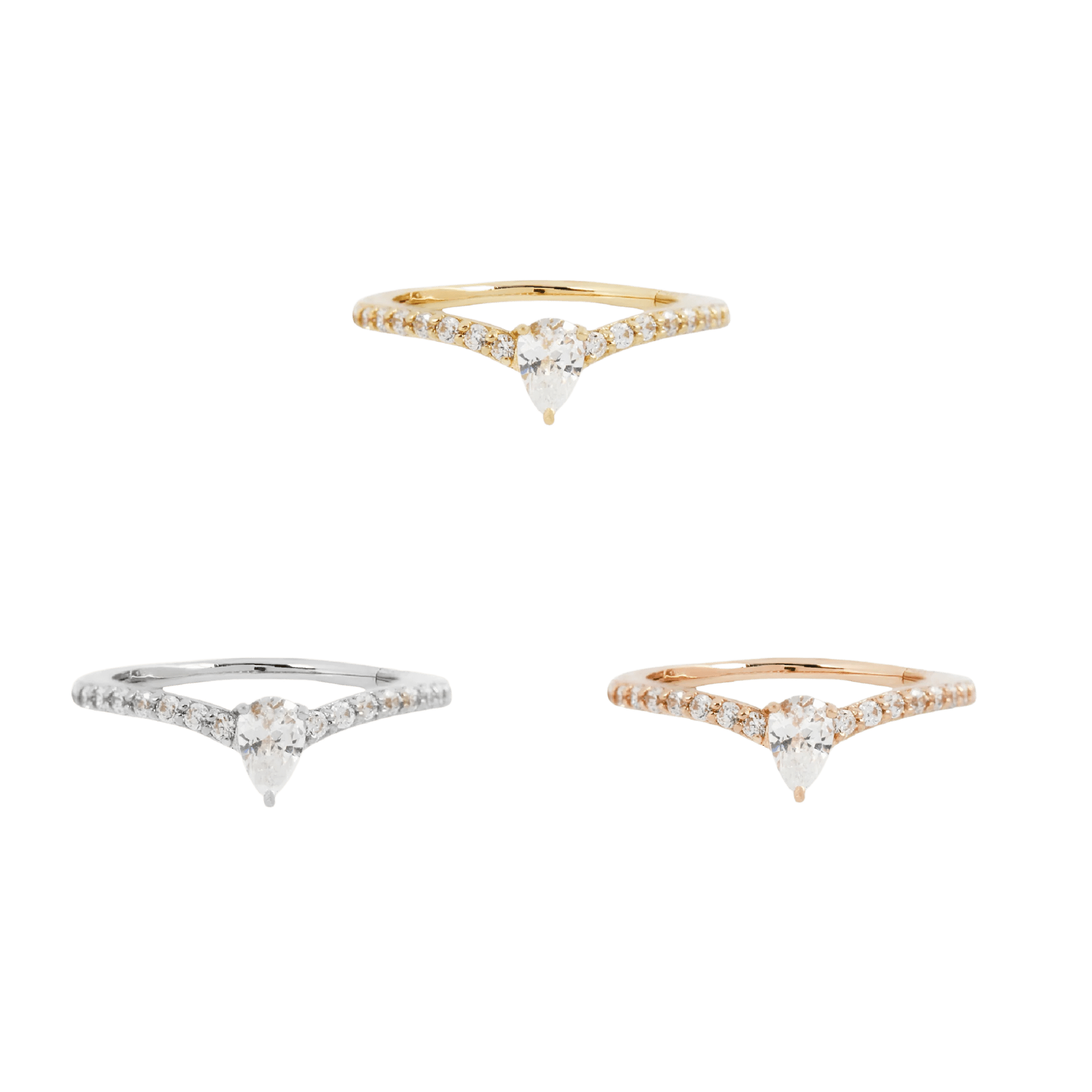 Nyx – 14K Gold & CZ Clicker - piercing - zone.com