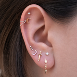 Witching Hour Garnet – 14K Gold Threadless End - piercing-zone.com