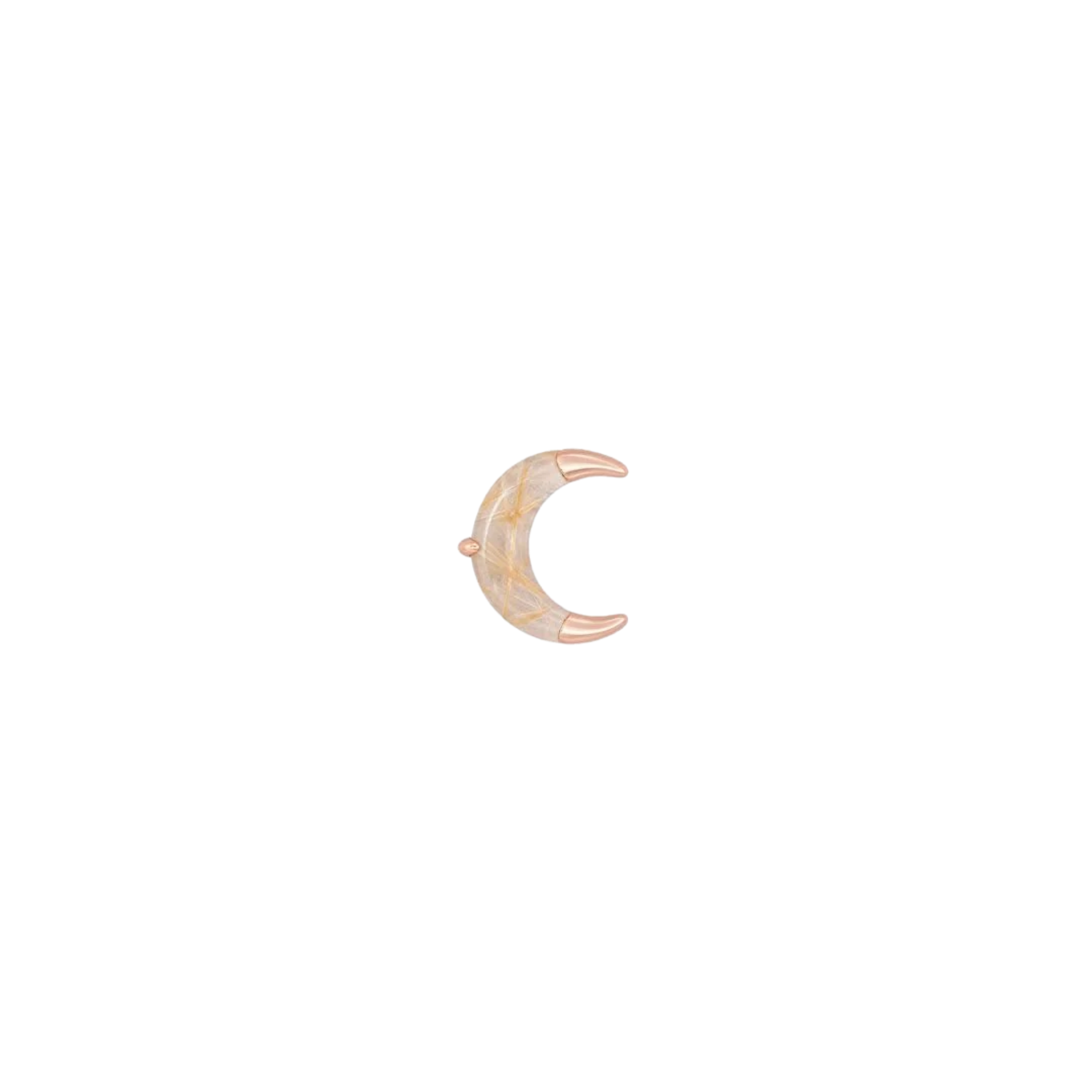 Witching Hour Rutilated Quartz – 14K Gold Threadless End - piercing-zone.com
