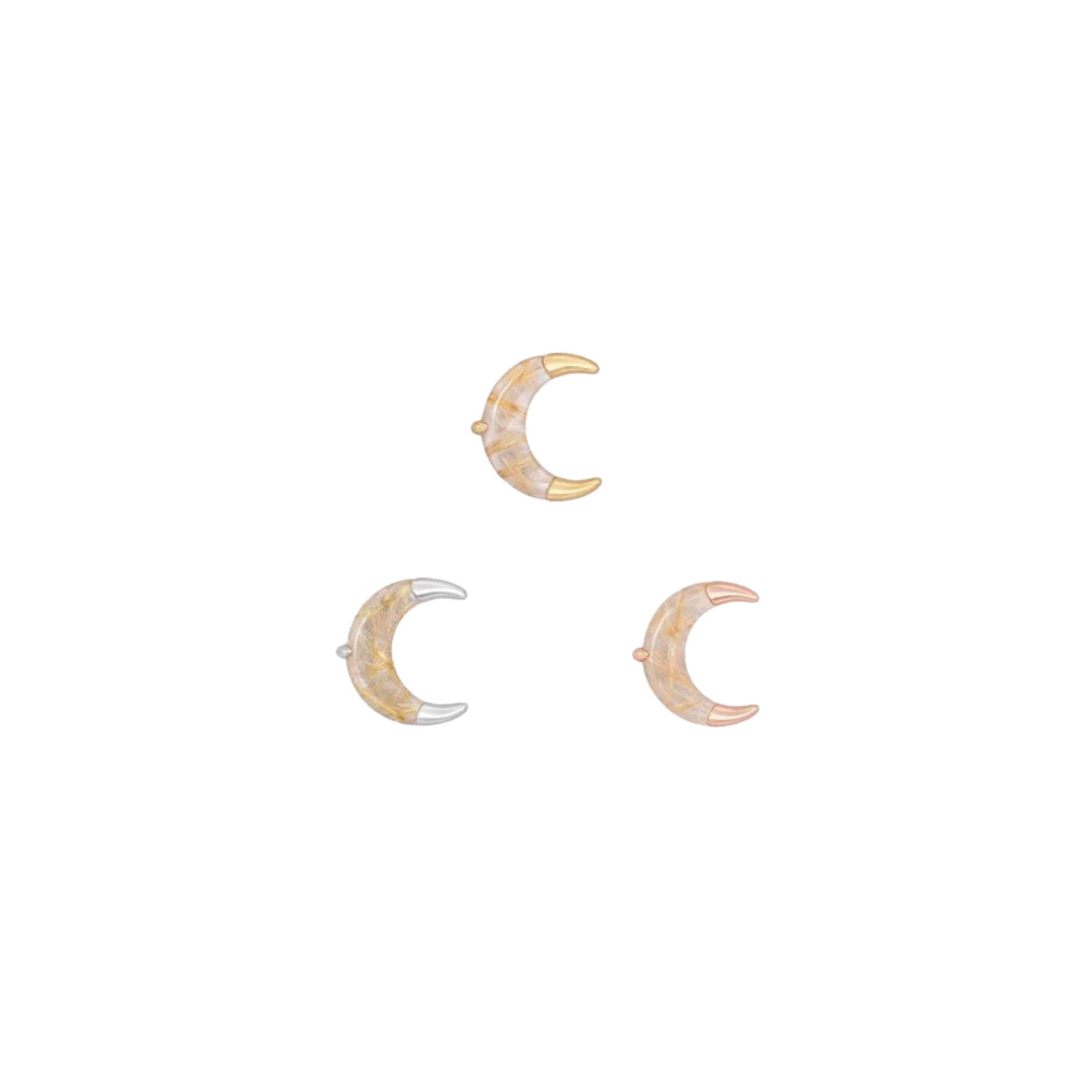 Witching Hour Rutilated Quartz – 14K Gold Threadless End - piercing-zone.com
