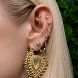 Witching Hour Rutilated Quartz – 14K Gold Threadless End - piercing-zone.com