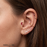 Witching Hour Garnet – 14K Gold Threadless End