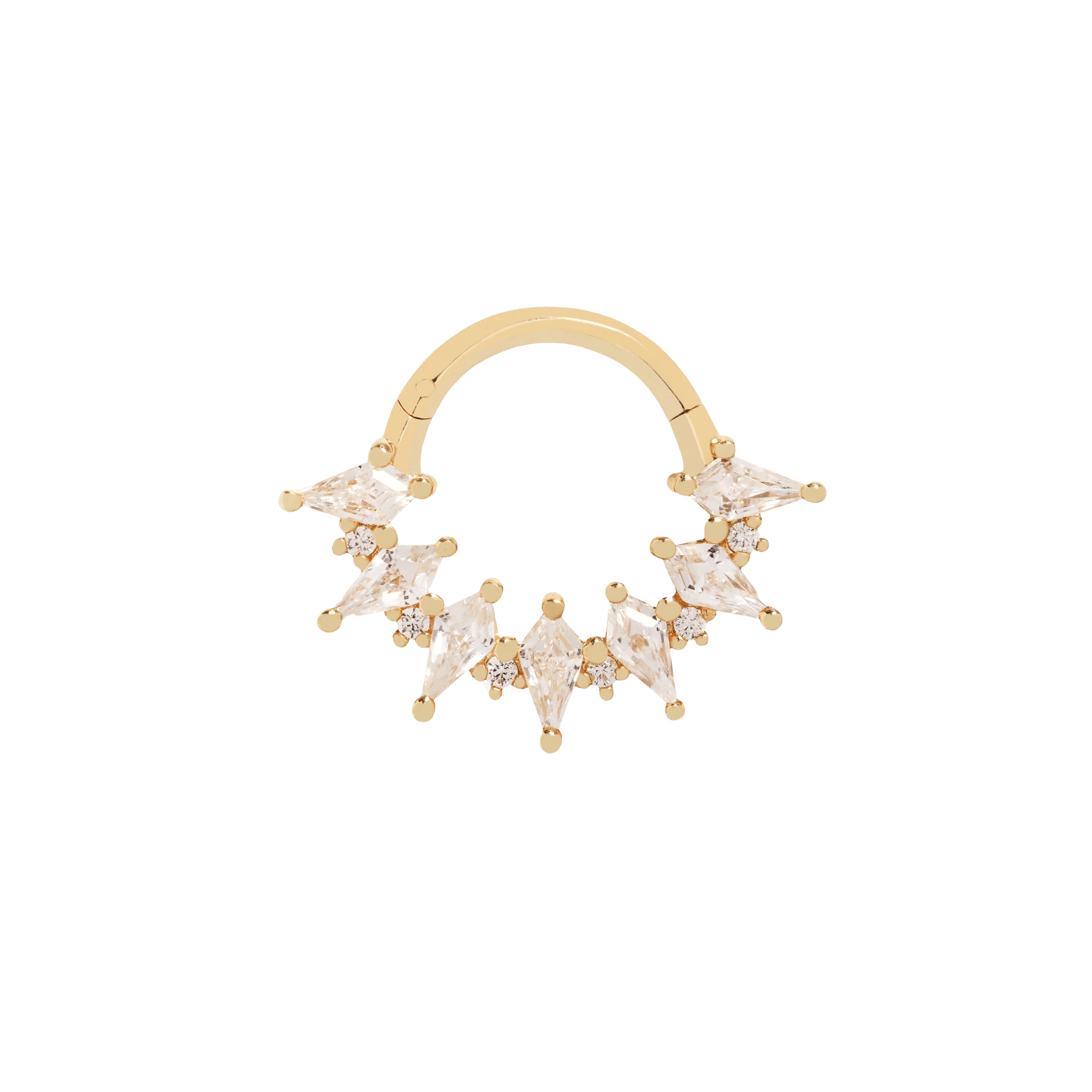 Wonderland CZ Clicker – 14K Gold Kite-Cut Gemstone Ring