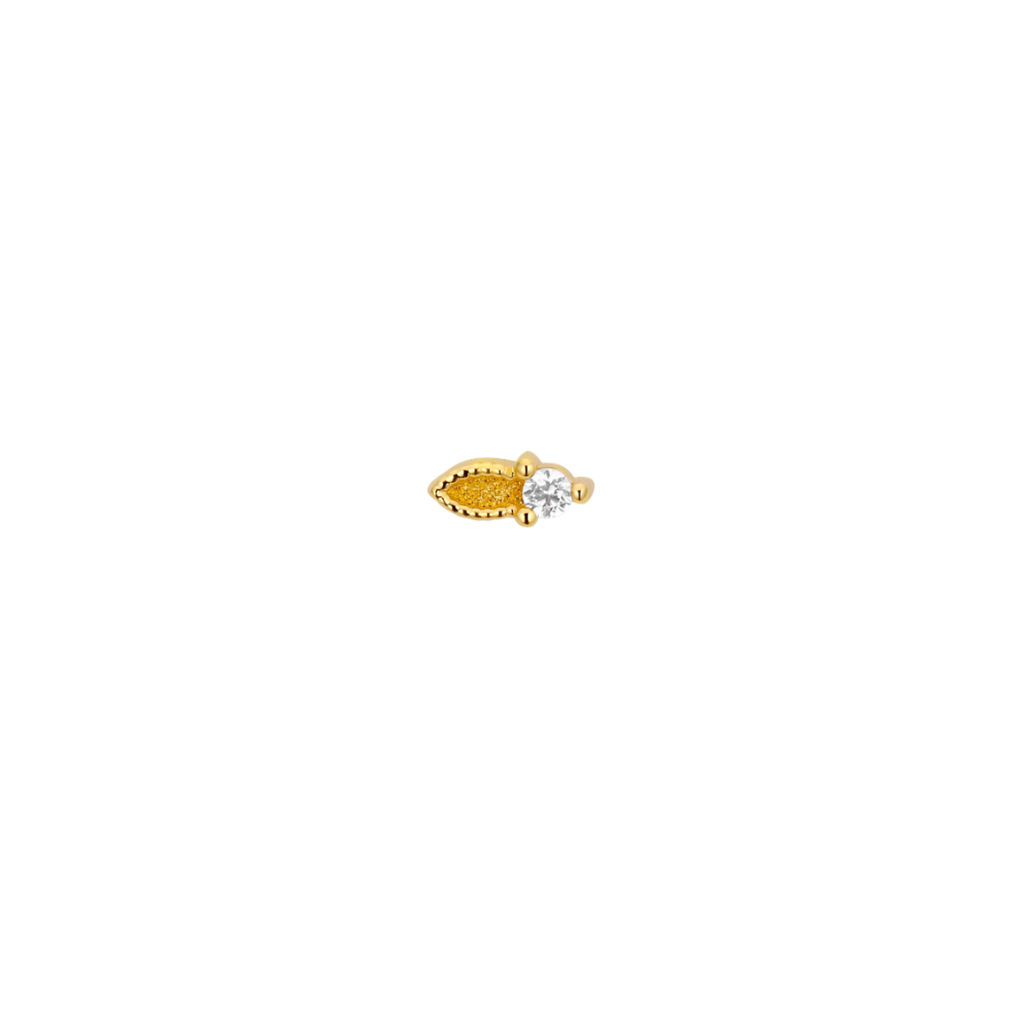 Xiphos - 18K Gold Gem Threadless/Threaded End - piercing - zone.com