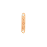 “YOU” 14K Gold Threadless End with Two Round Diamonds – Front View