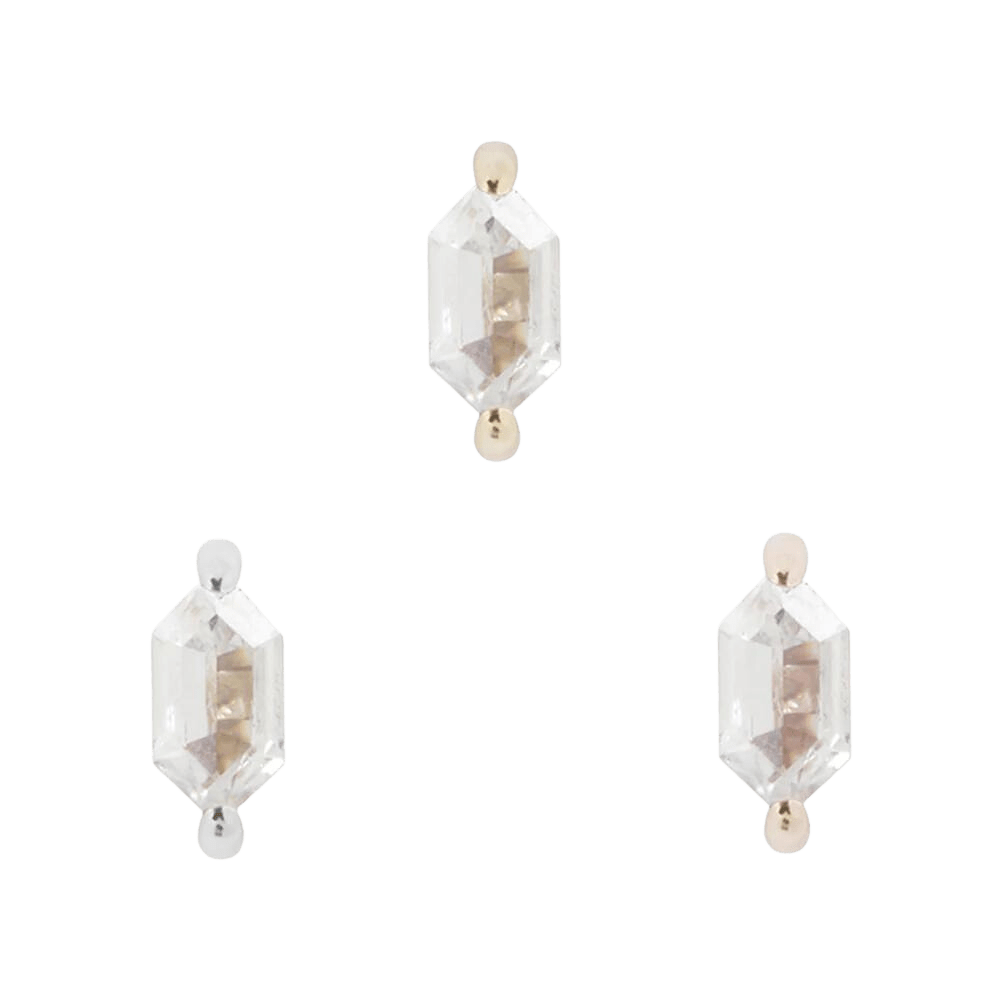 OH MY MY - HEX CUT CZ - THREADLESS END piercing-zone.com
