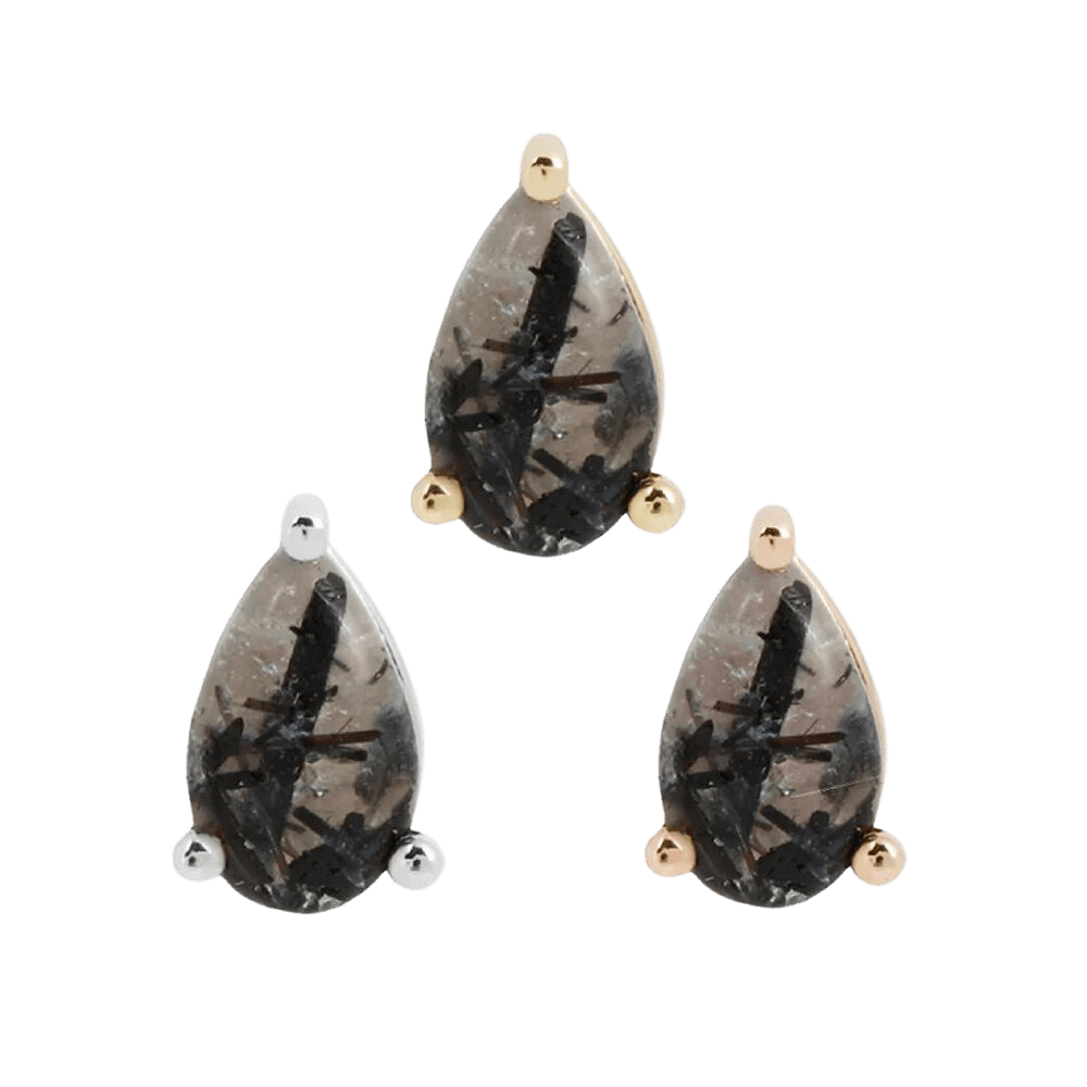 TOURMALATED QUARTZ PEAR - THREADLESS END piercing-zone.com