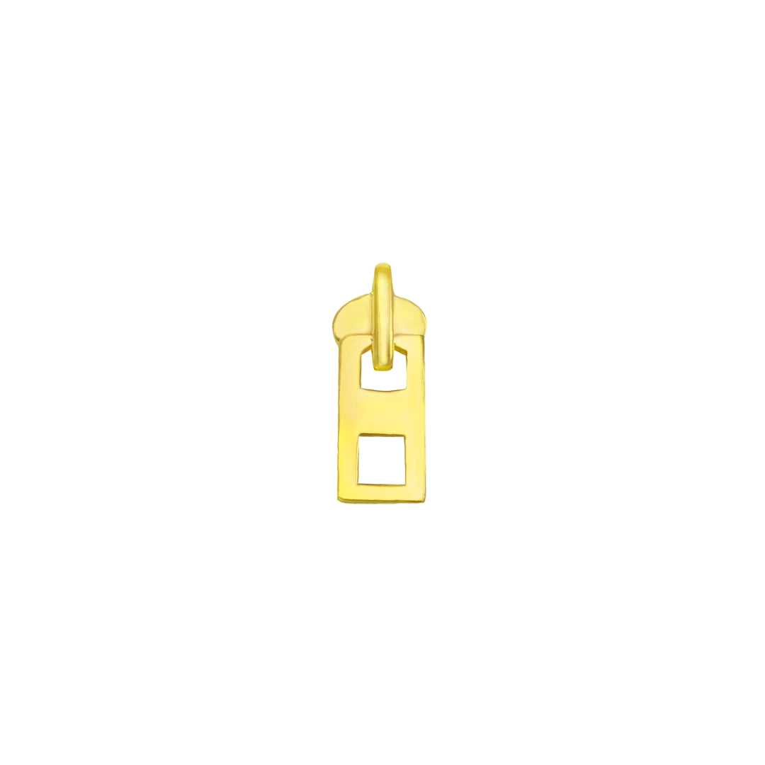 Zipper 14K Gold Threadless End – Front View