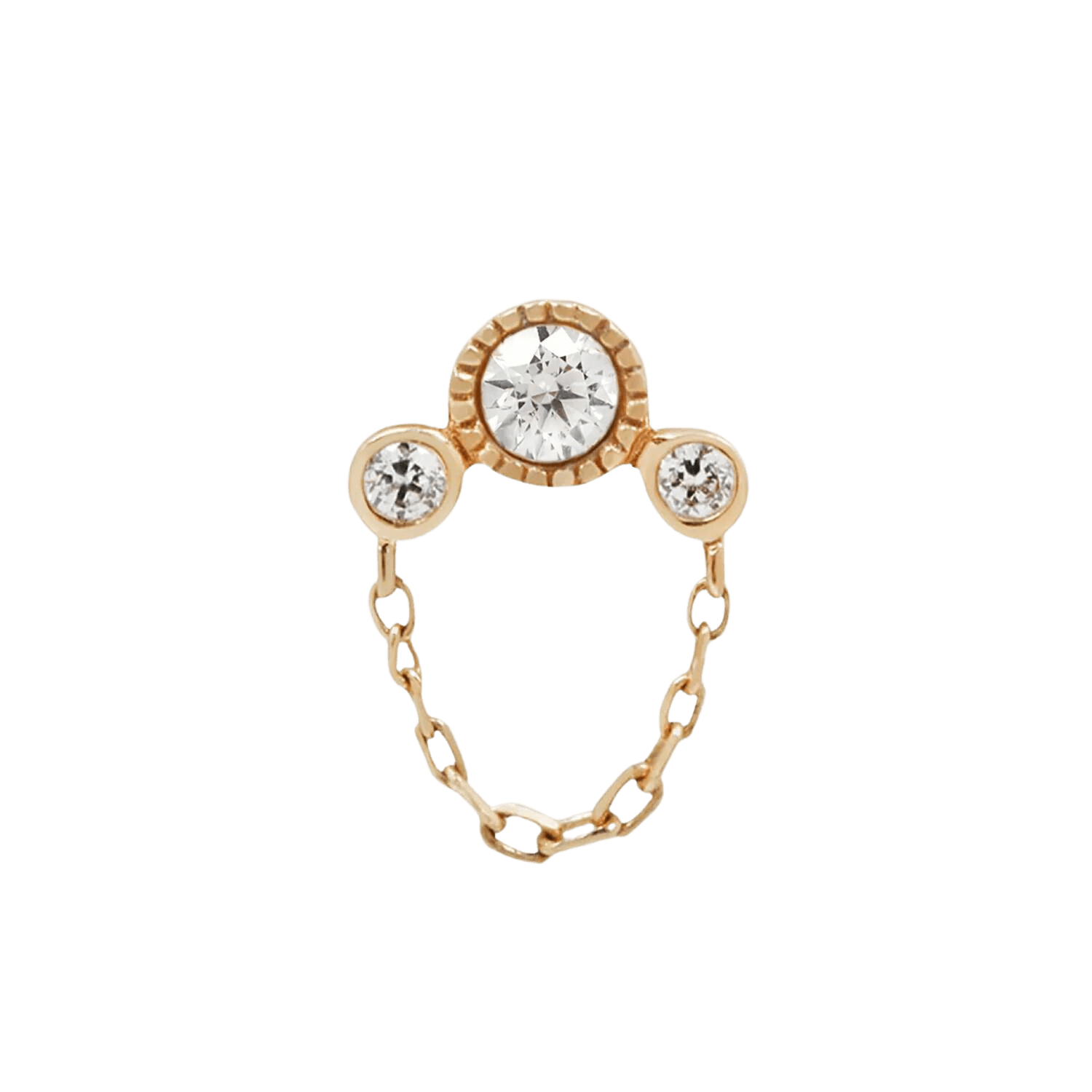 HALSTON CZ + CHAIN - THREADLESS END piercing-zone.com