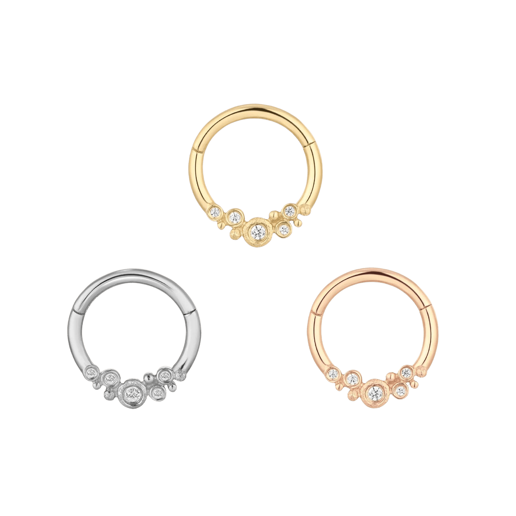 EFFERVESCENT - CZ - GOLD CLICKER piercing-zone.com